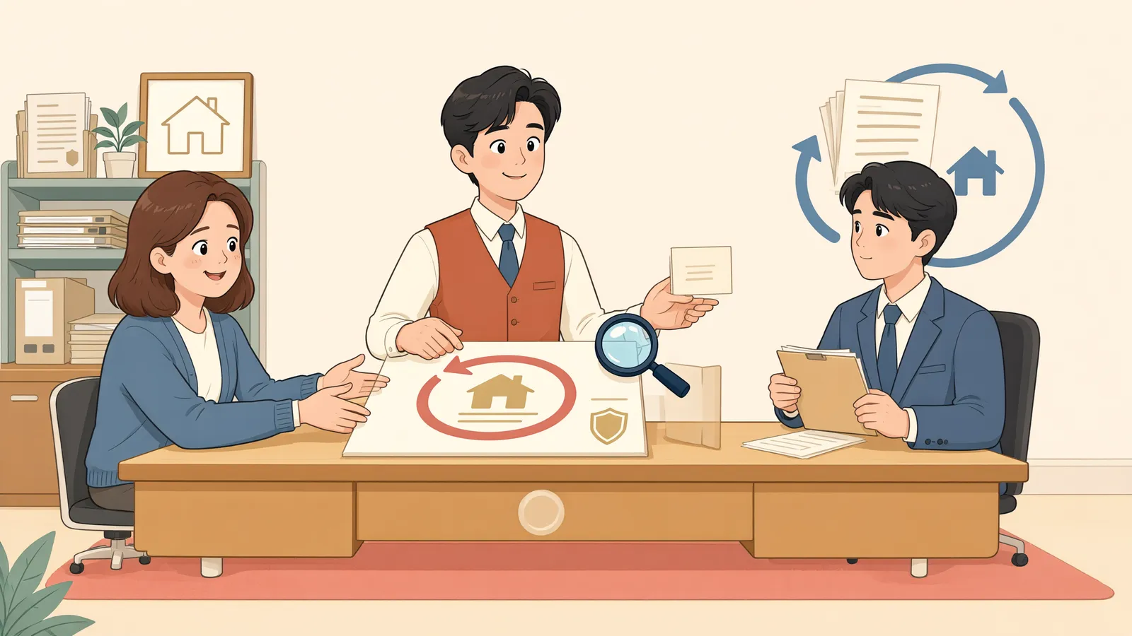「명의신탁 부동산, 오래 점유해도 되찾을 수 있을까」 상황을 그린 삽화