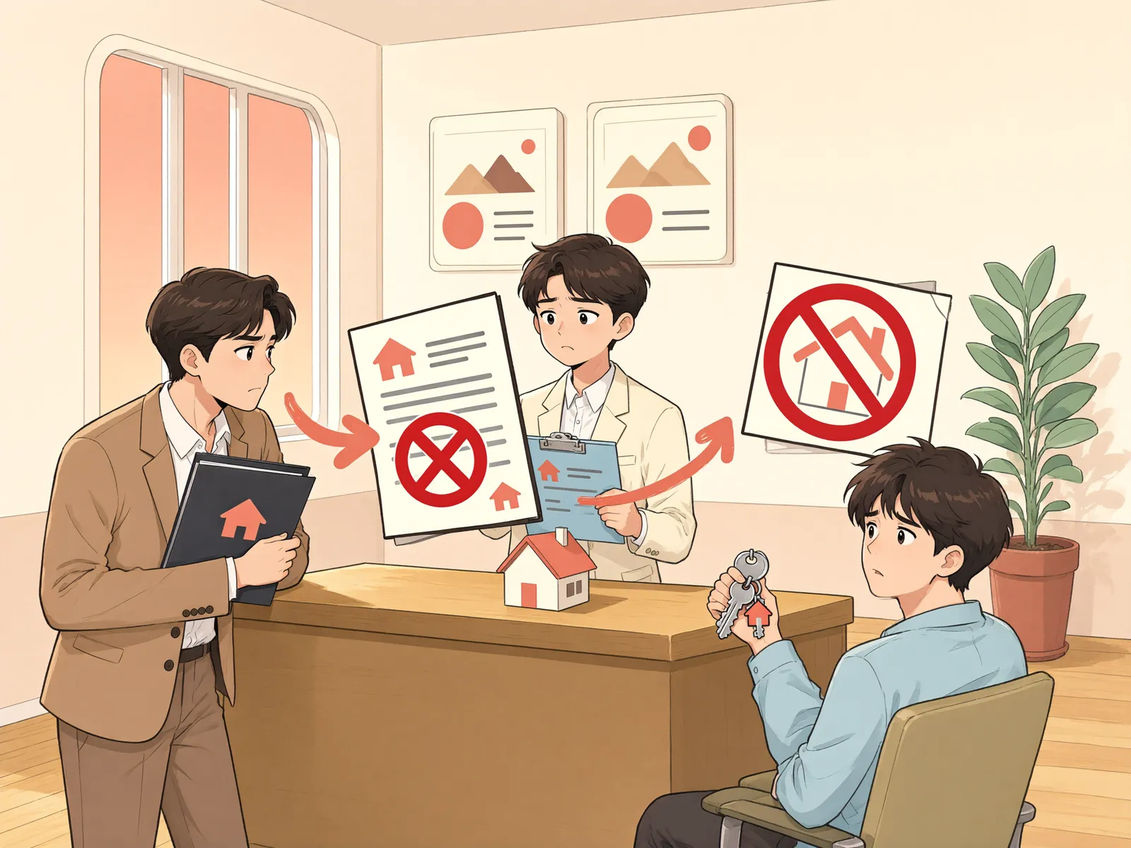 「가처분을 해뒀는데도 집이 넘어갔다면」 상황을 그린 삽화