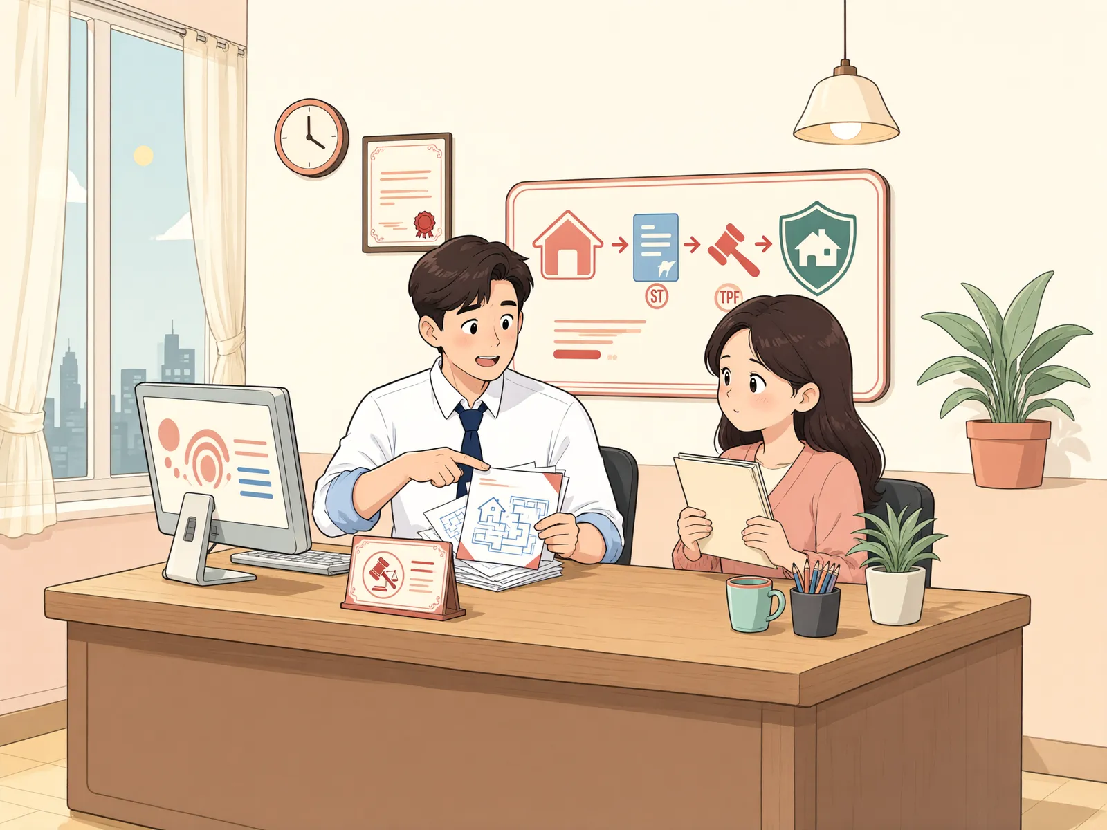 「말소된 근저당권, 경매를 멈출 수 없다면 배당에서 다툴 수 있을까」 상황을 그린 삽화