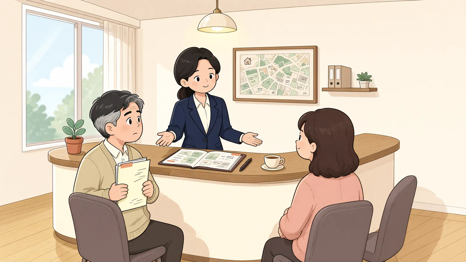 「시효 완성 직전, 미성년 상속인과 큰비가 겹쳤다면」 상황을 그린 삽화
