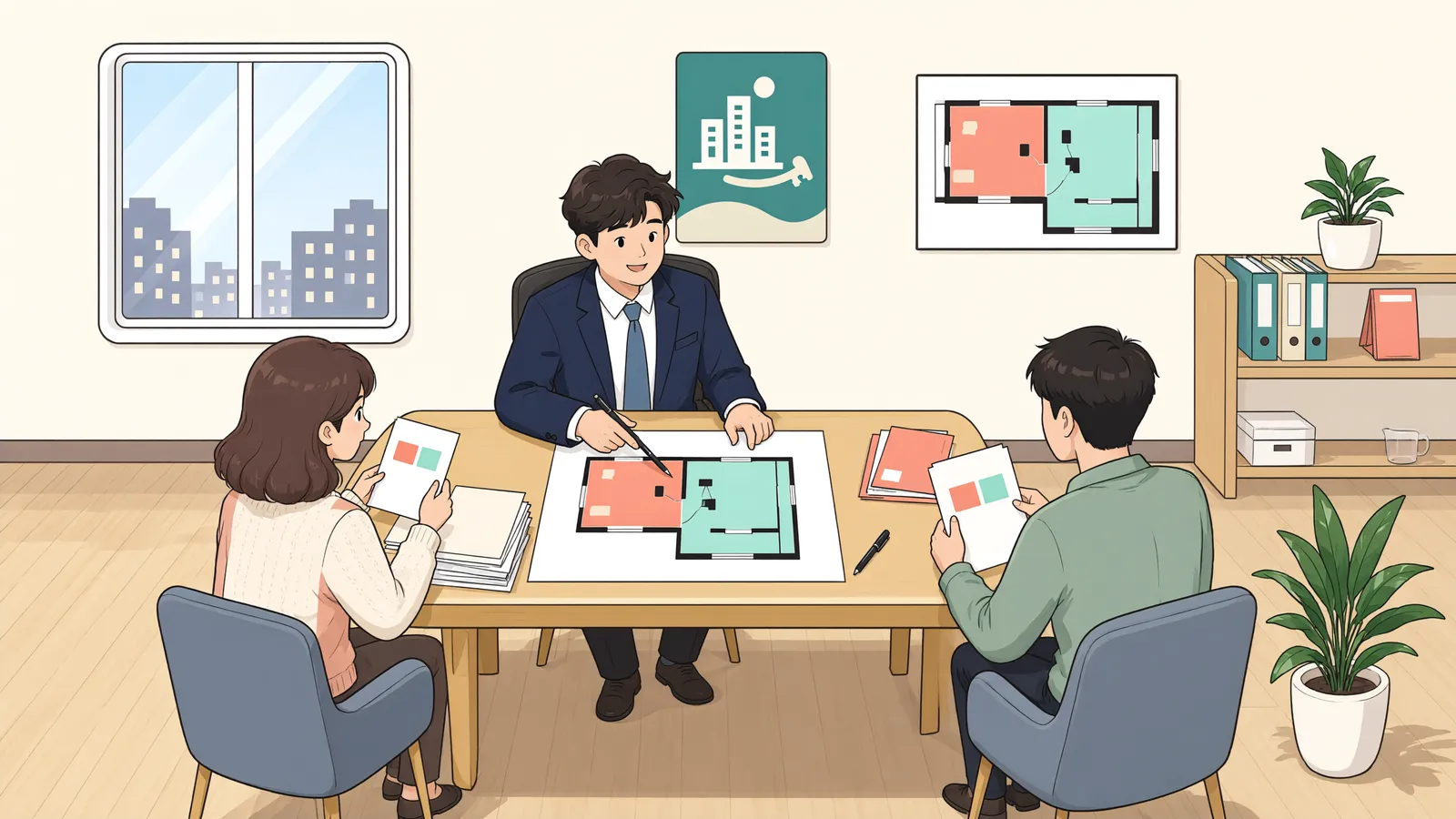 「전유부분만 등기된 아파트, 나중에 대지지분을 산 사람에게 사용료를 내야 할까」 상황을 그린 삽화