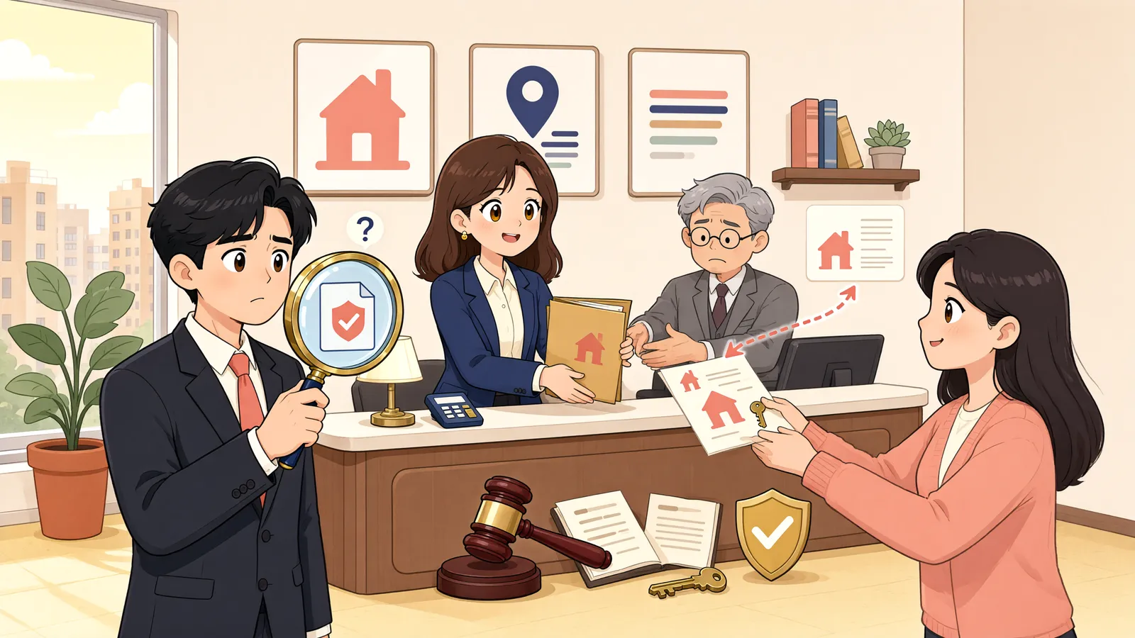 「같은 채권자취소권이라도, 채권의 종류가 갈라놓습니다」 상황을 그린 삽화