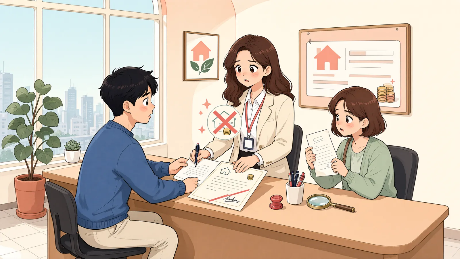 「보증보험사가 아직 갚기 전, 유일한 부동산을 증여했다면」 상황을 그린 삽화