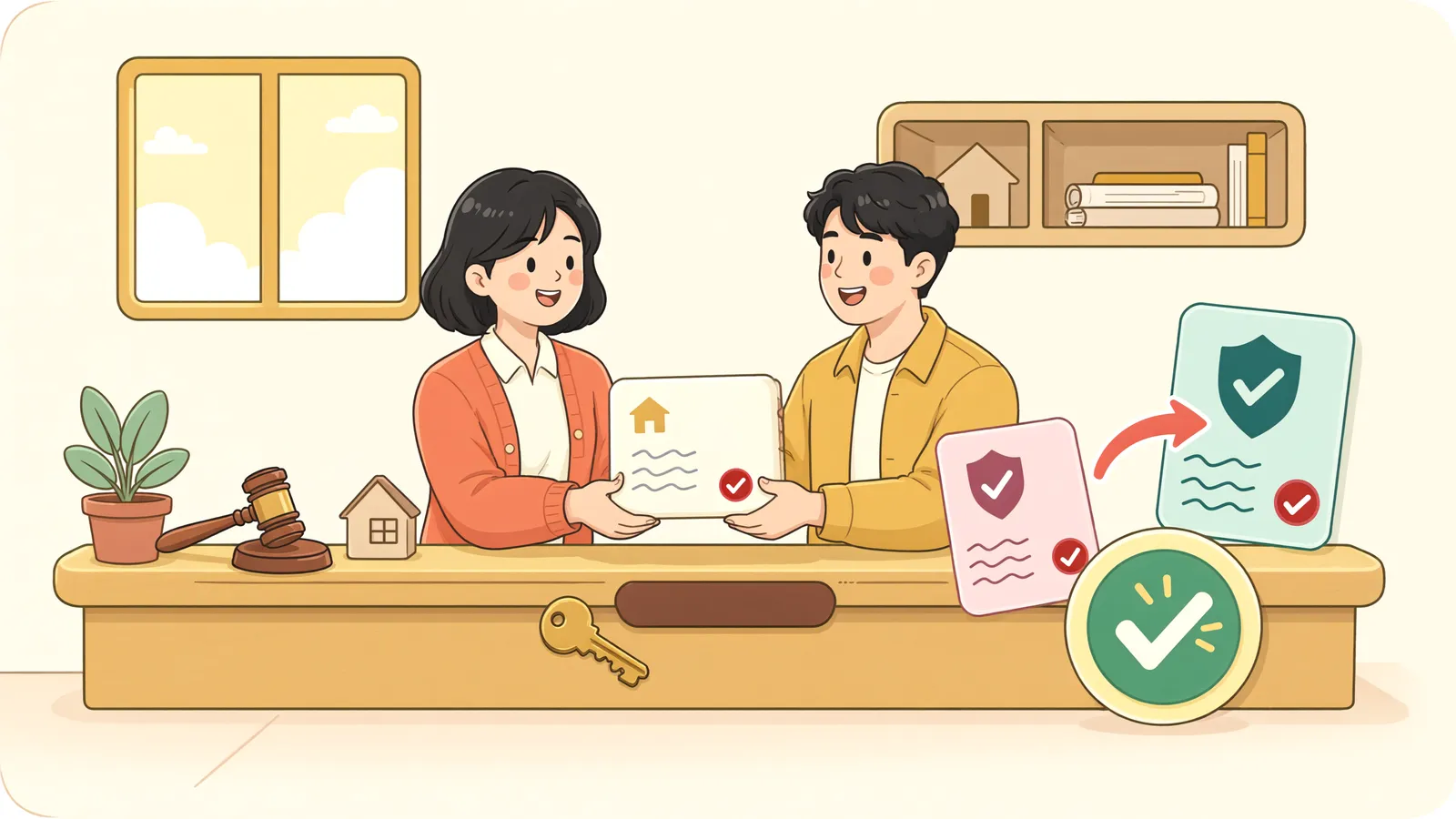 「경매로 소멸한 담보가등기, 뒤늦은 본등기는 유효할까」 상황을 그린 삽화