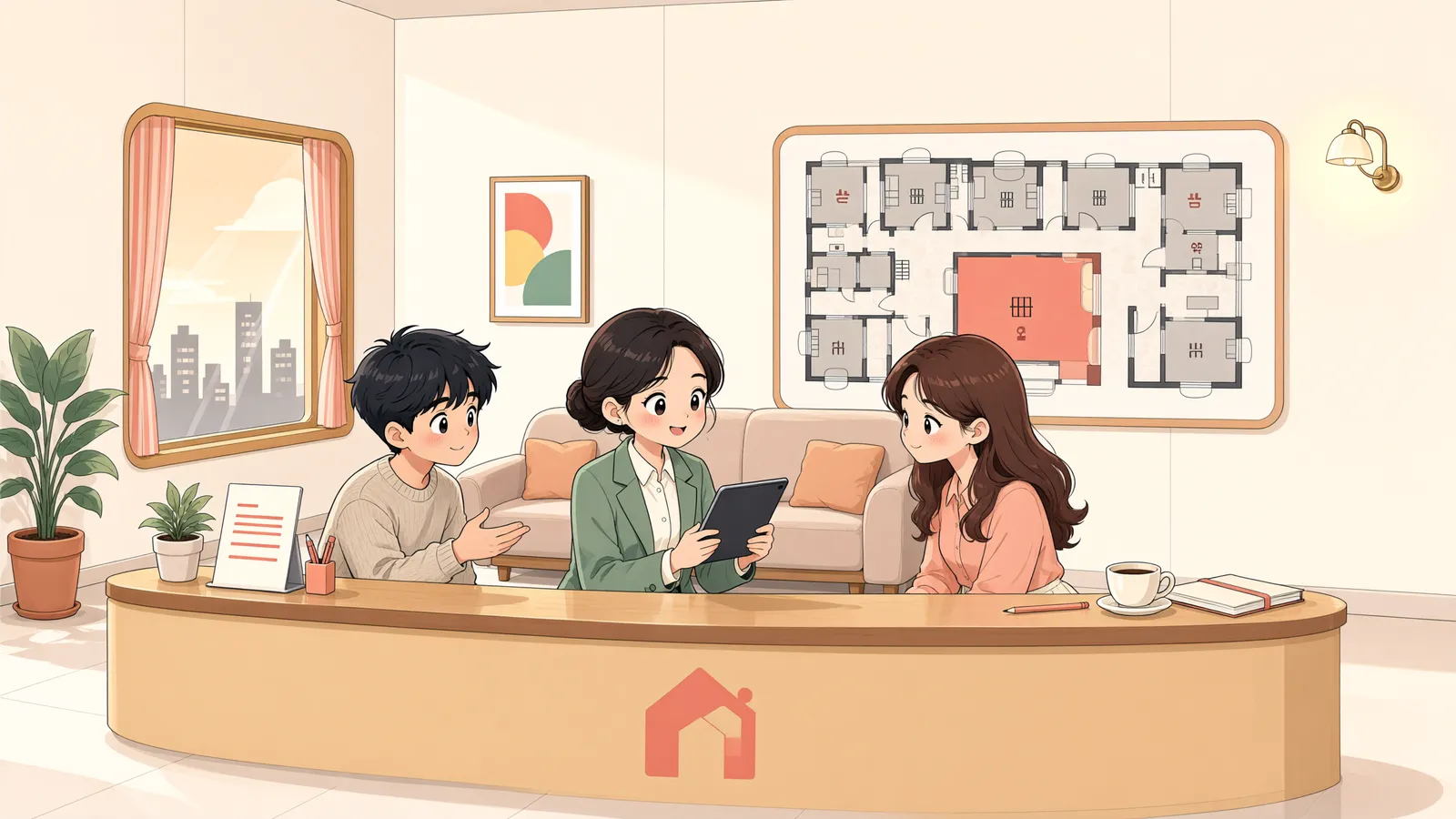 「상가 주인의 주차 두 칸, 지분만으로 정할 수 있을까」 상황을 그린 삽화