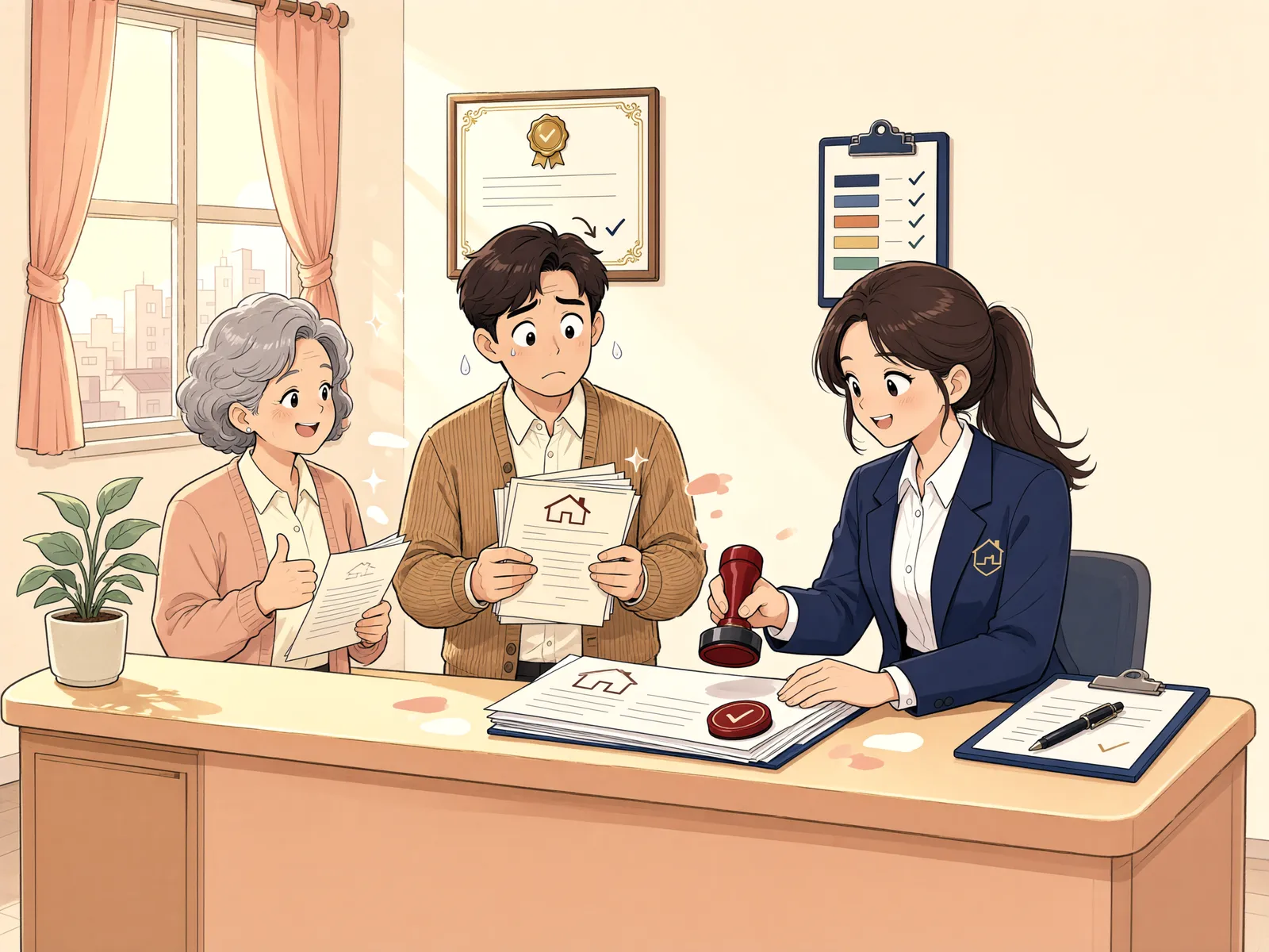 「등기까지 마쳤는데 이행강제금도 내야 할까」 상황을 그린 삽화