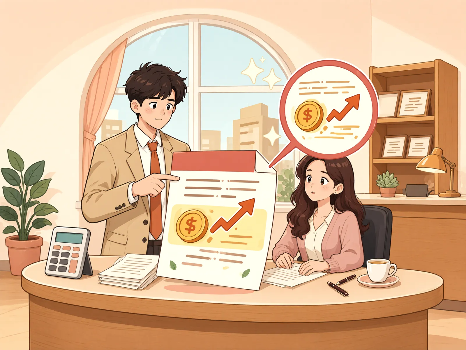 「경매 신청 뒤 불어난 지연손해금, 더할 수 있을까?」 상황을 그린 삽화