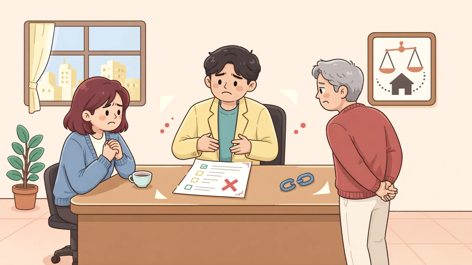 「말소 약속이 계약의 핵심이라면」 상황을 그린 삽화