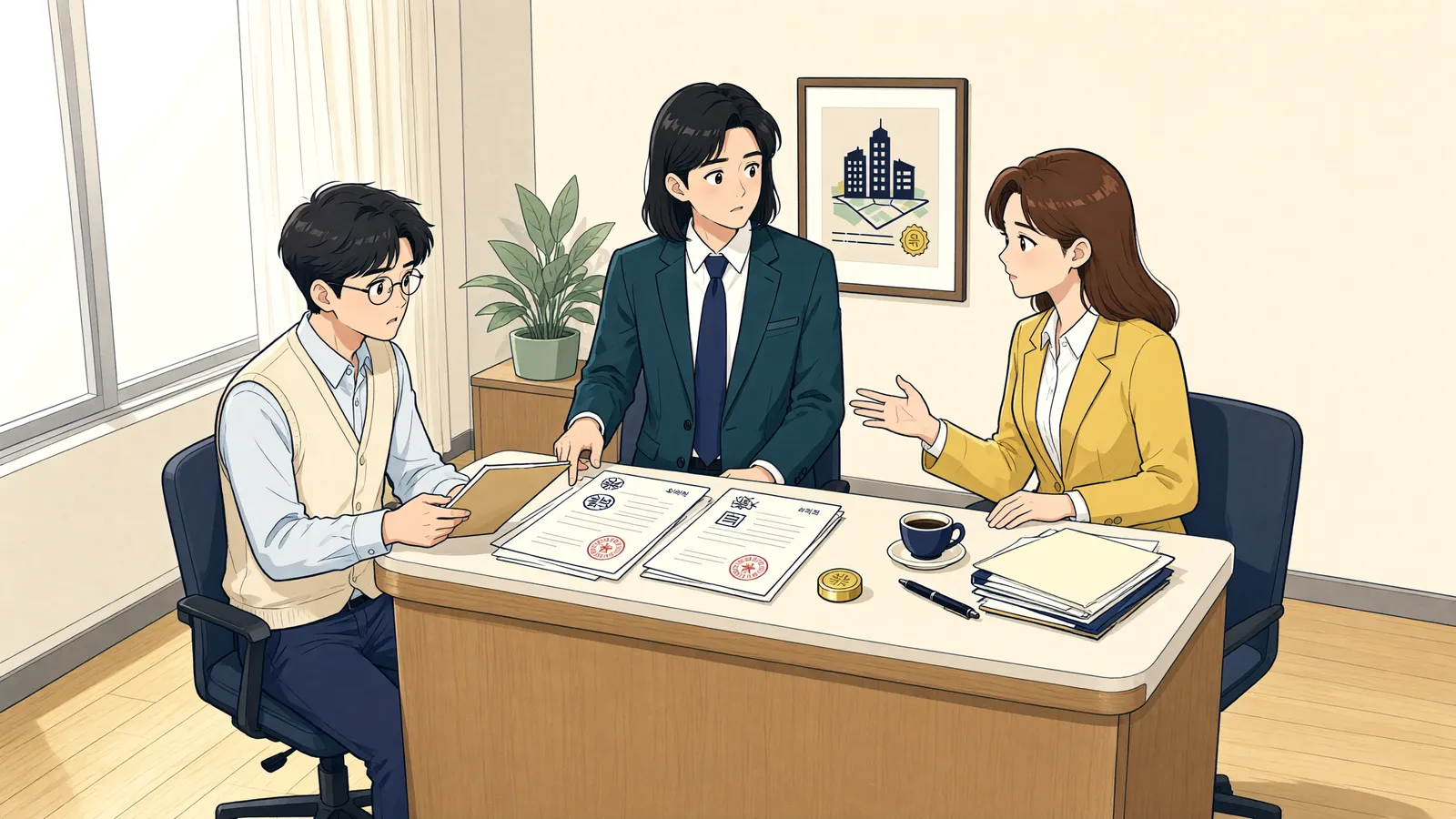 「배우자 명의 이의신청, 사업자 본인의 신청으로 볼 수 있을까」 상황을 그린 삽화