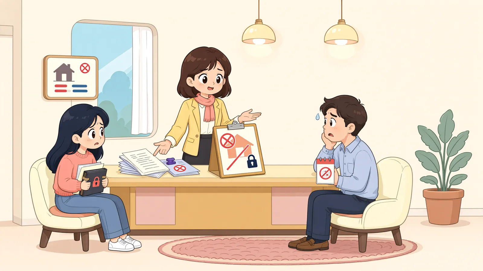 「회생 결정 전, 공장 설비를 옮기려는 움직임이 보인다면」 상황을 그린 삽화