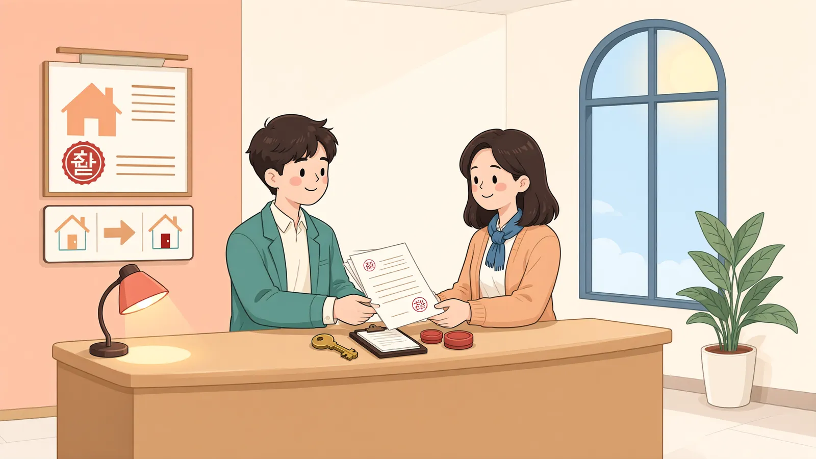 「임차권등기가 남은 집, 새 임차인을 받을 수 있을까」 상황을 그린 삽화