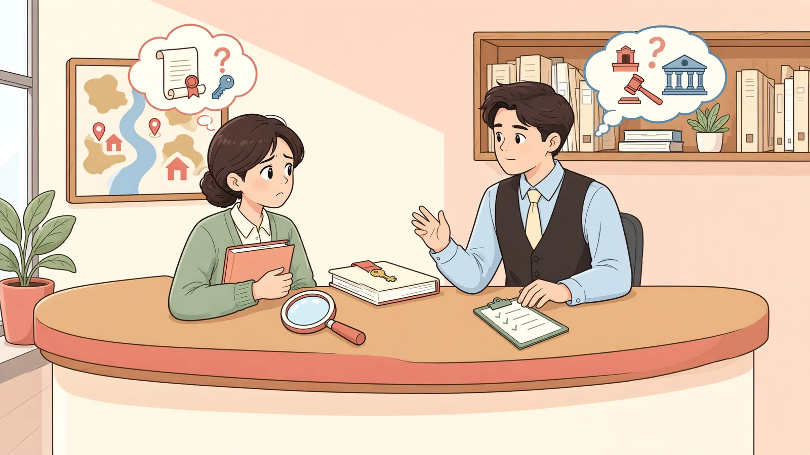 「점포는 돌려받았는데 영업허가 명의는 그대로라면」 상황을 그린 삽화