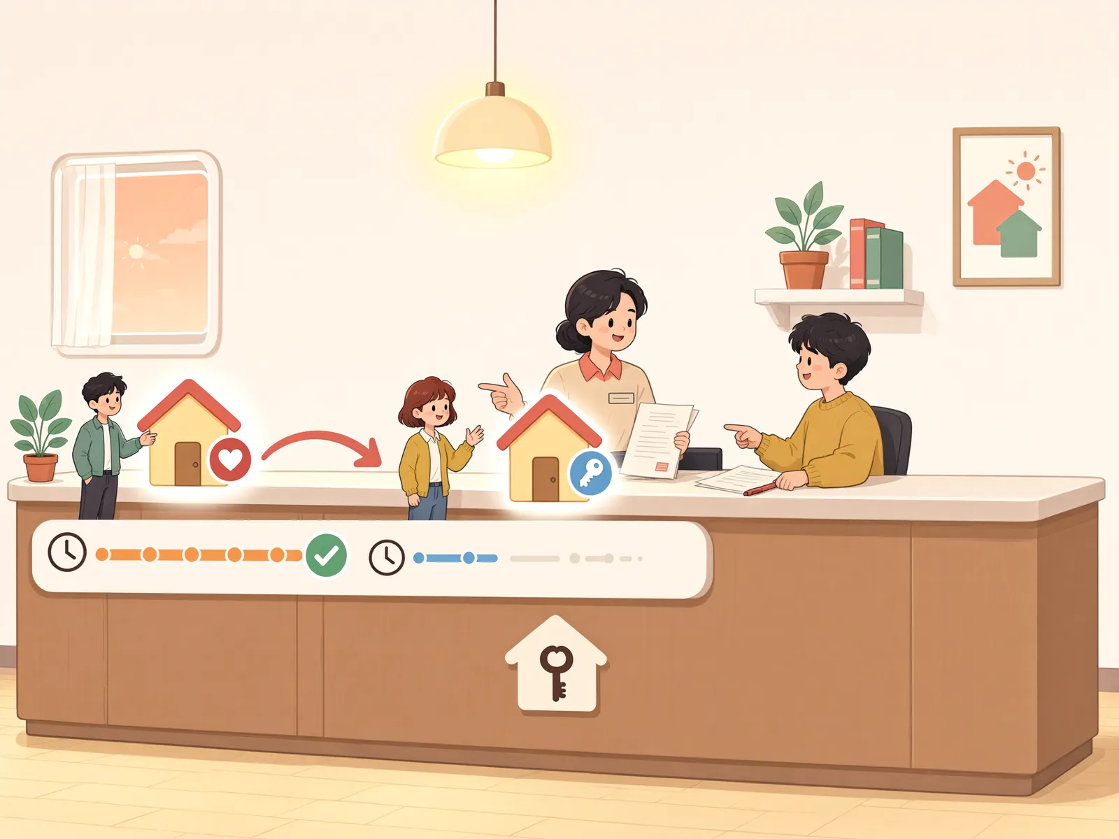 「땅을 계속 썼는데, 새 주인에게도 시효를 주장할 수 있을까?」 상황을 그린 삽화