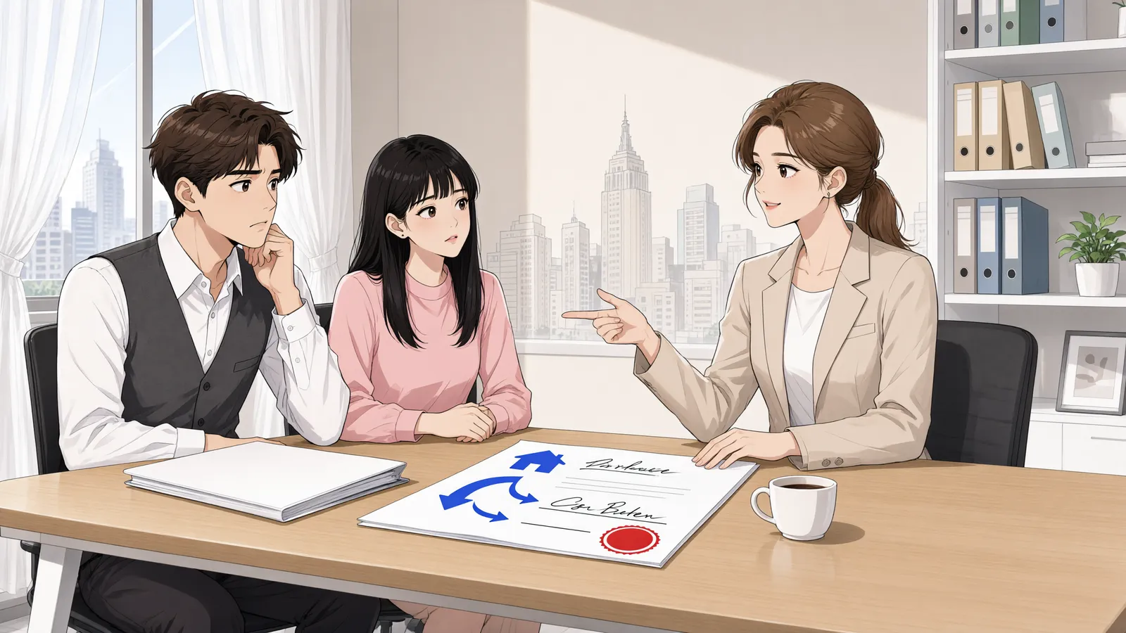 「채무를 인수했다고 새 대출까지 담보되는 건 아닙니다」 상황을 그린 삽화