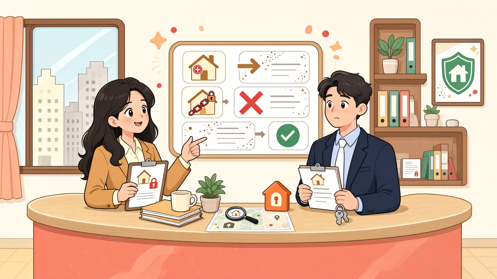 「3년째 멈춘 가처분, 어떻게 풀 수 있을까」 상황을 그린 삽화