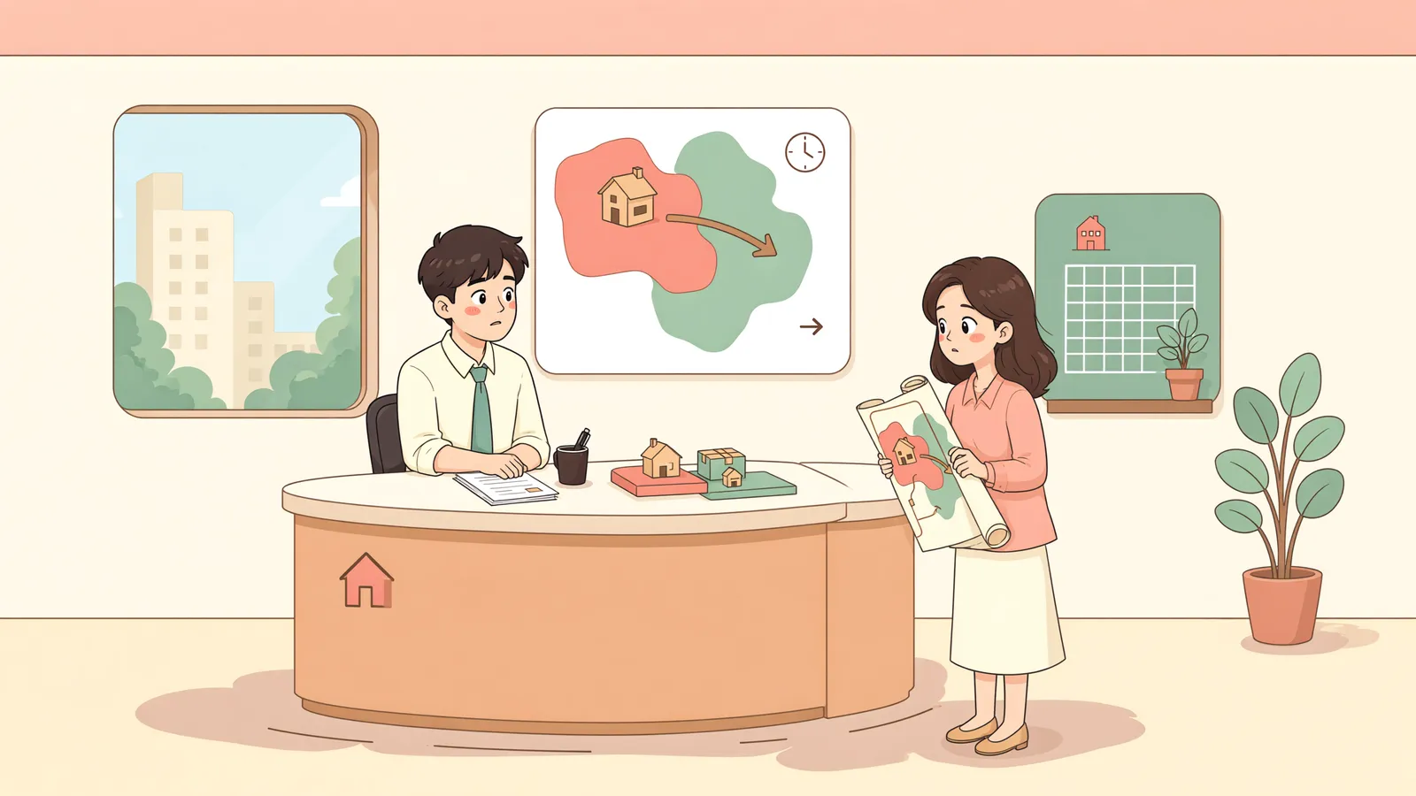 「담장 안 창고, 20년이 지났다면 내 땅이 될까?」 상황을 그린 삽화