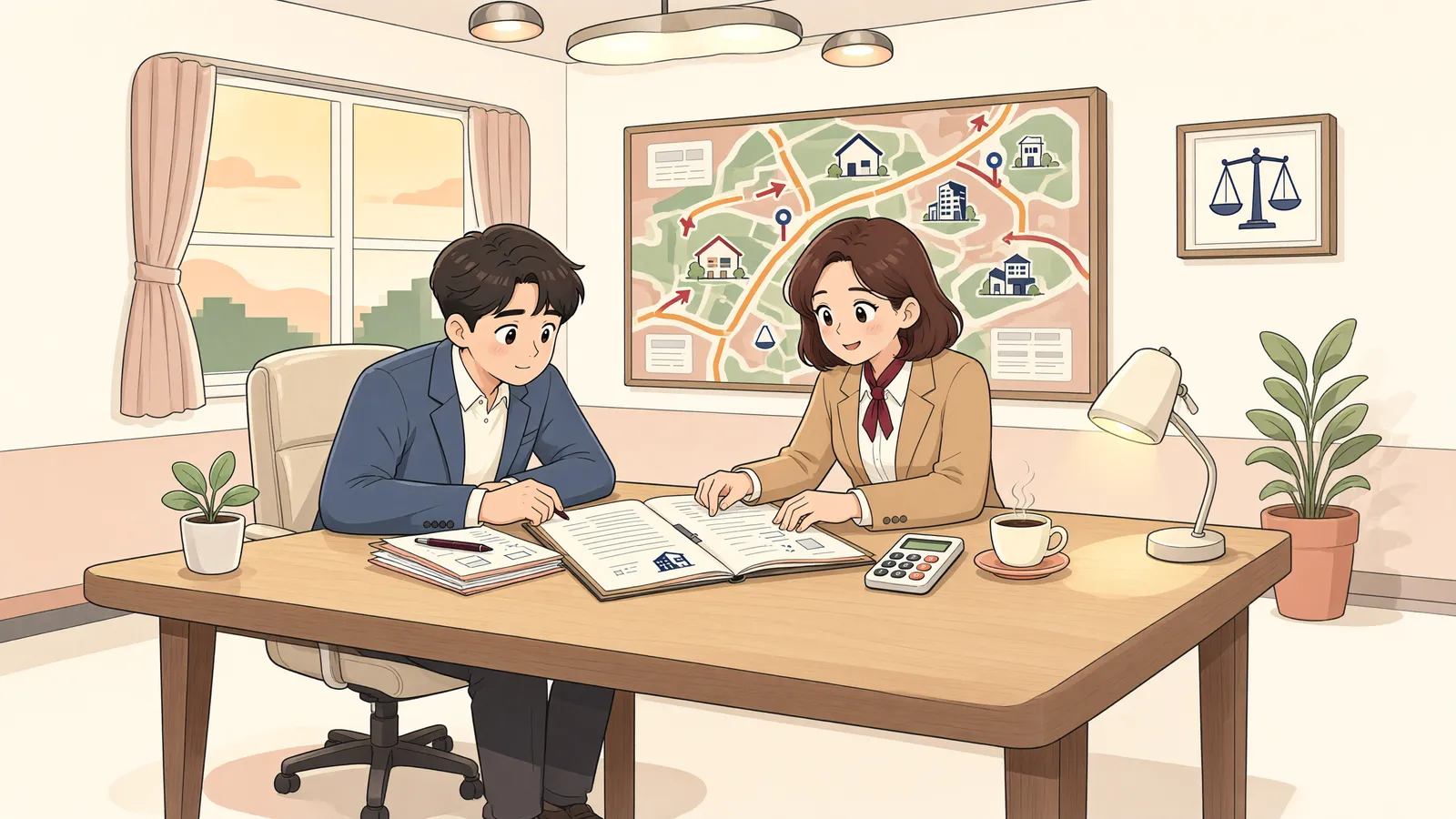 「빌려주지 않은 돈, 근저당권은 남을까?」 상황을 그린 삽화