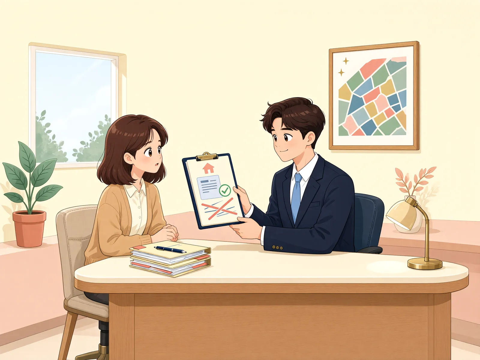 「가등기 뒤에 설정한 전세권, 본등기가 말소되면 되살아날까」 상황을 그린 삽화
