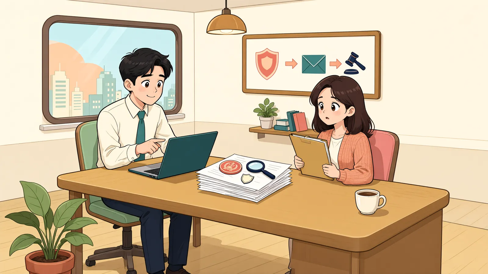 「주식 가압류, 처분은 막아도 의결권까지 멈추진 않습니다」 상황을 그린 삽화