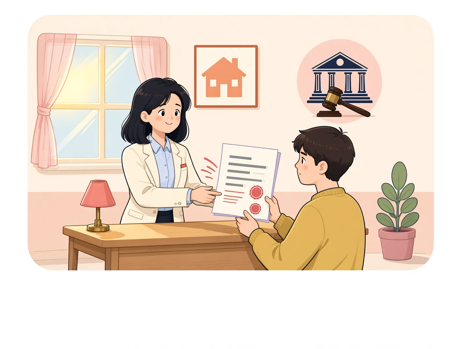 「옛 주소로 다시 보낸 제소명령, 송달된 걸까요?」 상황을 그린 삽화