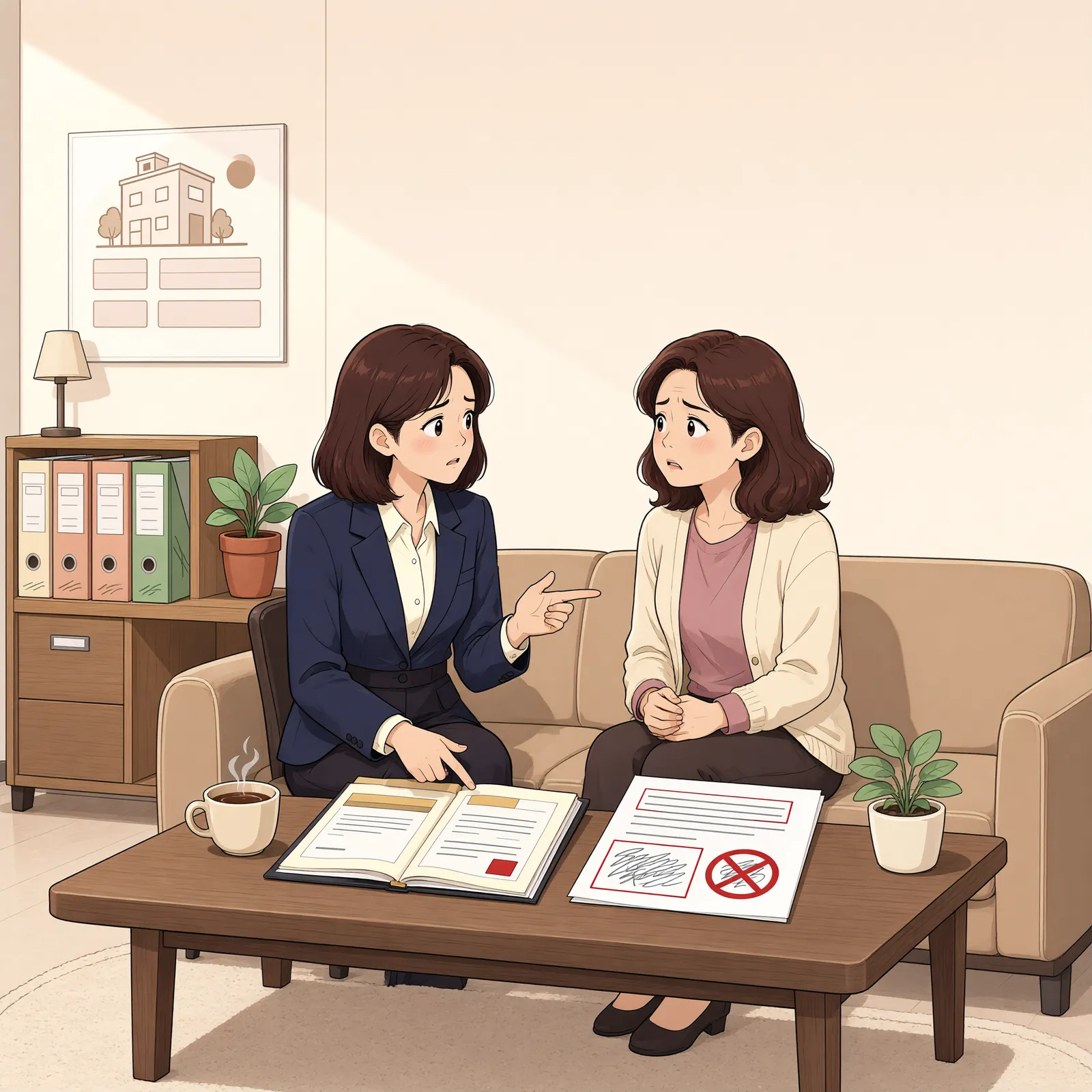 「헤어진 연인의 반복 연락, 접근금지가처분으로 막을 수 있을까」 상황을 그린 삽화