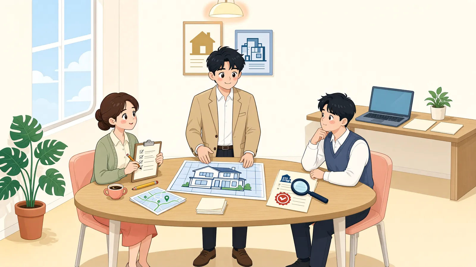 「통로를 내라는 건축허가, ‘부담’일까」 상황을 그린 삽화