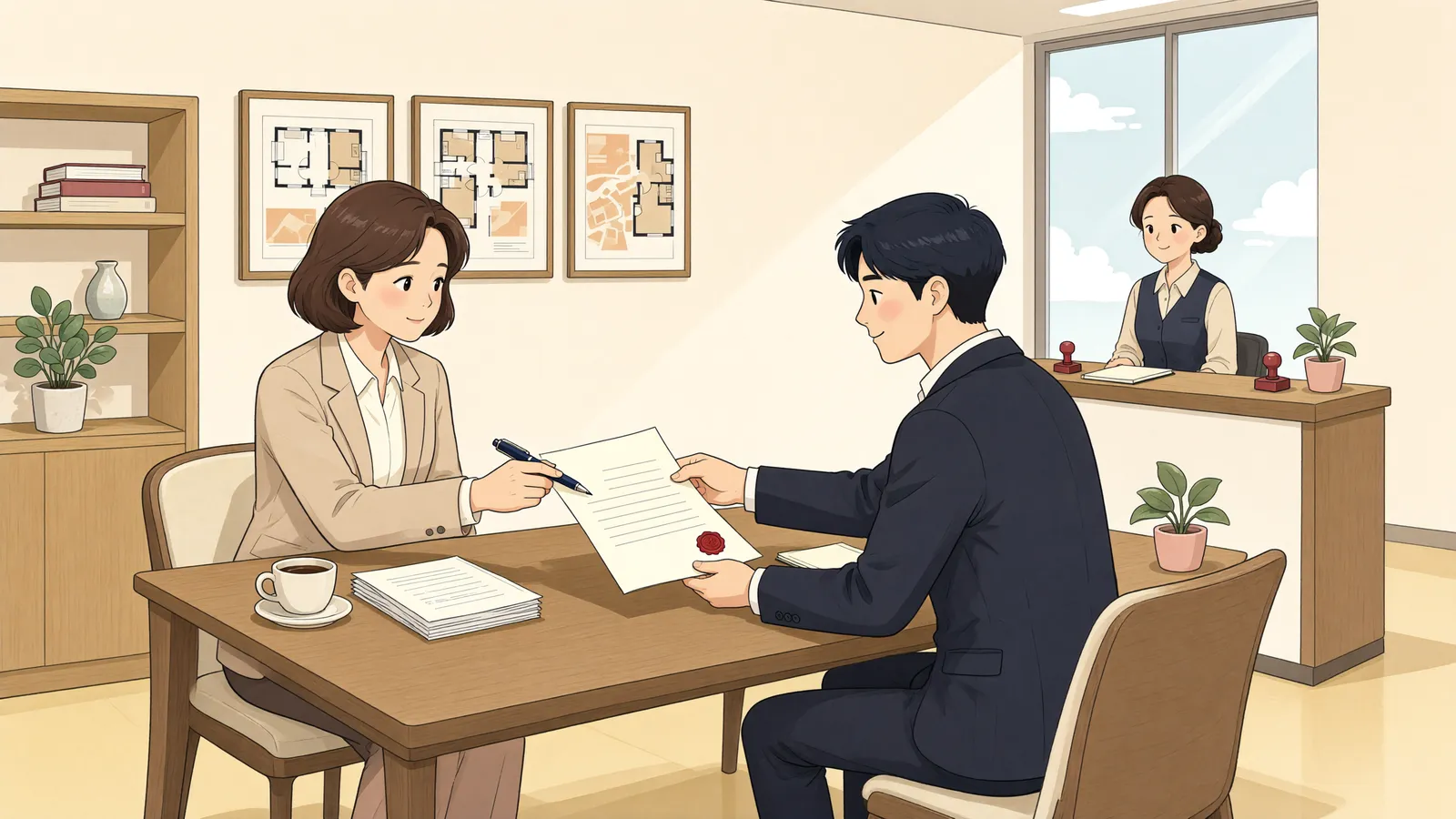 「처분 권한을 맡겼어도, 위조 등기까지 감수해야 할까」 상황을 그린 삽화