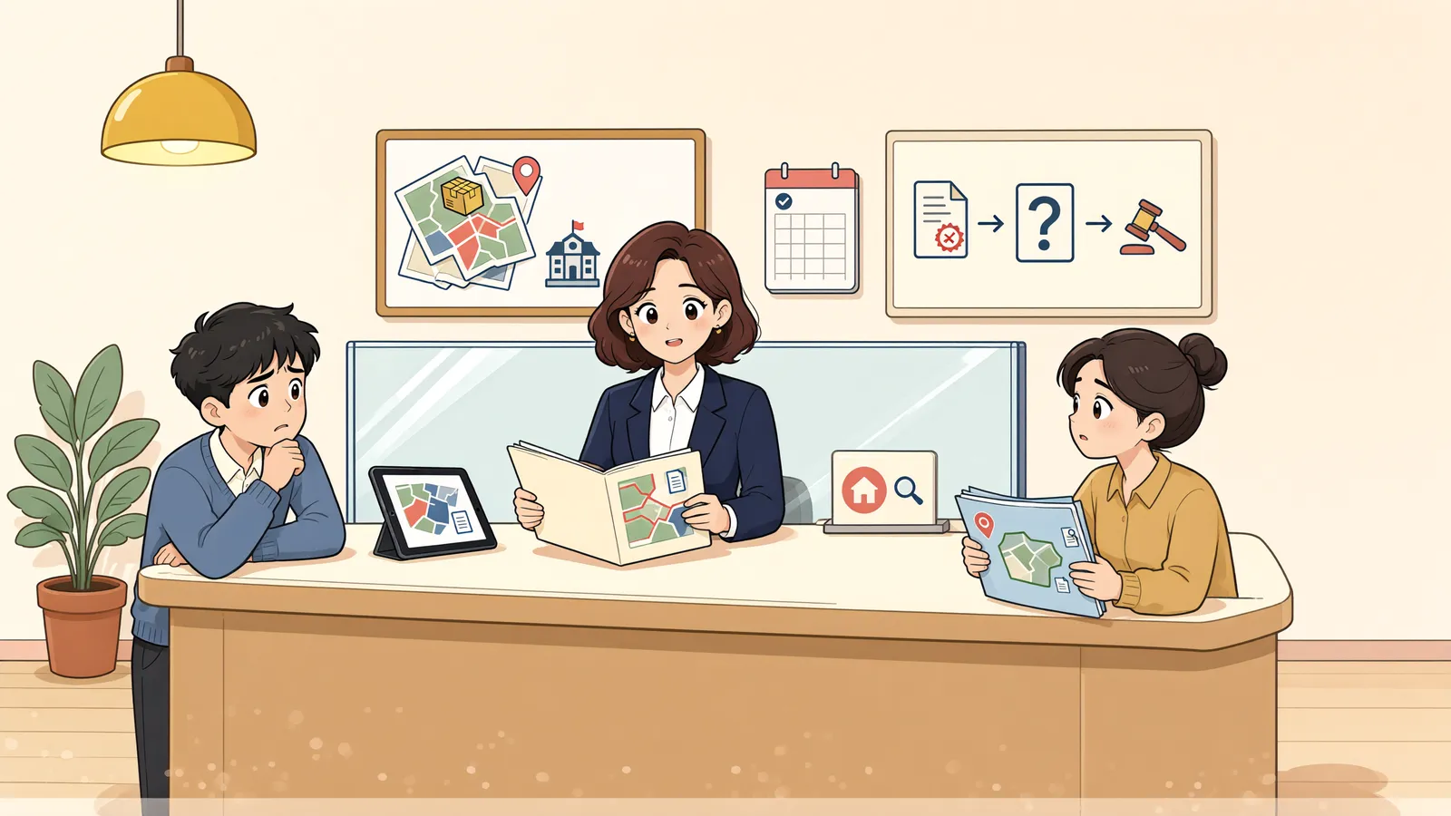 「도로에 들어갈 논, 낮아진 개별공시지가에 이의를 제기하려면」 상황을 그린 삽화
