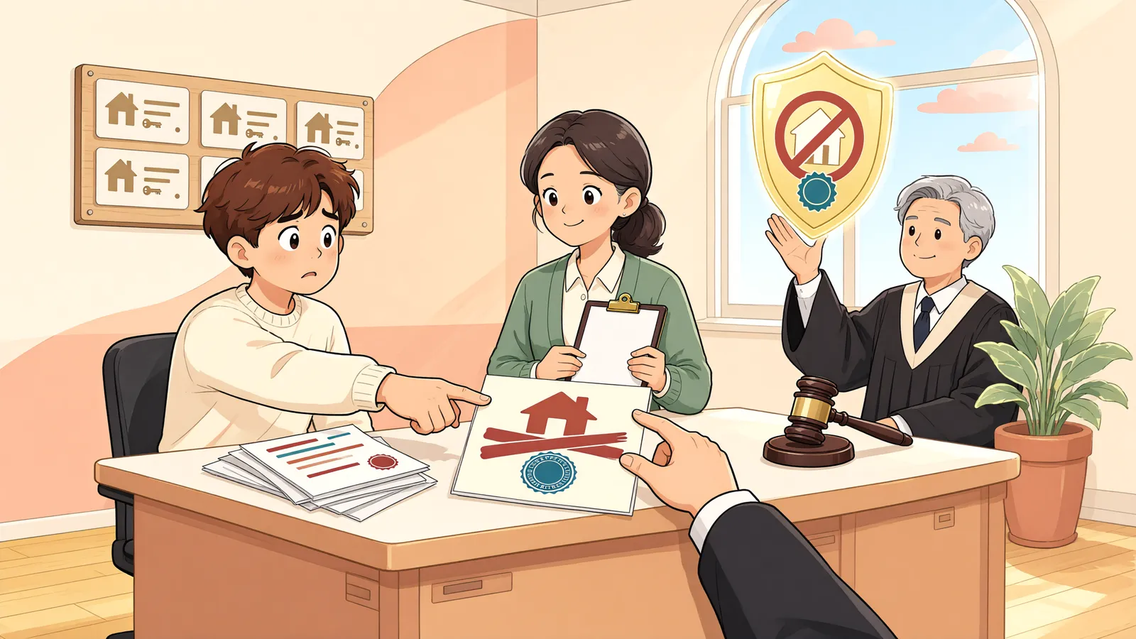「가처분 뒤 바뀐 등기, 나중에 말소될까요?」 상황을 그린 삽화