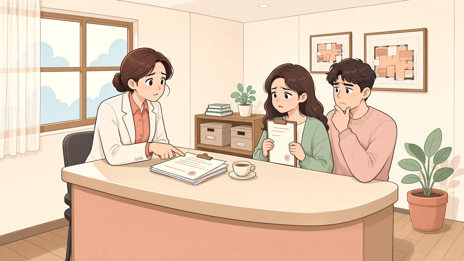 「계약을 해지하지 않아도 배당요구할 수 있을까」 상황을 그린 삽화