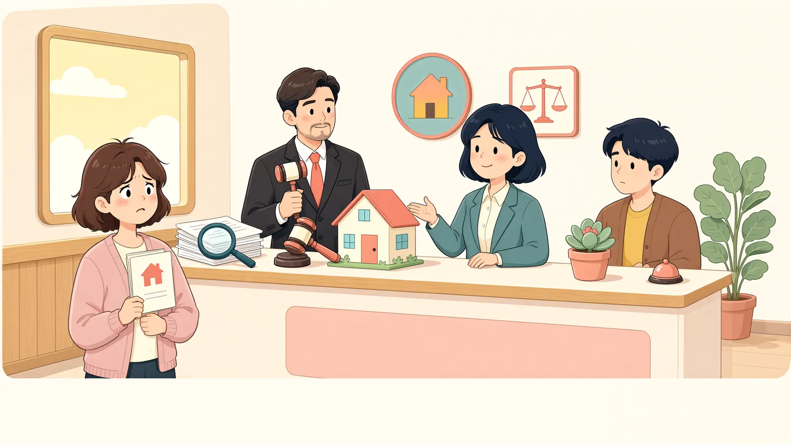 「남의 물건까지 압류됐다면, 배당금과 놓친 이익은 다르게 따져야」 상황을 그린 삽화