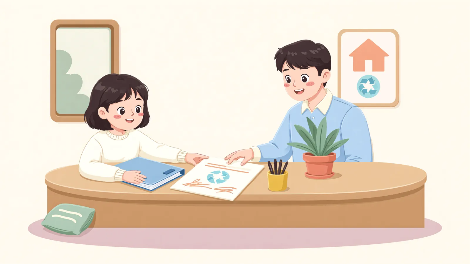 「임대차 만료를 앞두고 아무 통지가 없었다면」 상황을 그린 삽화