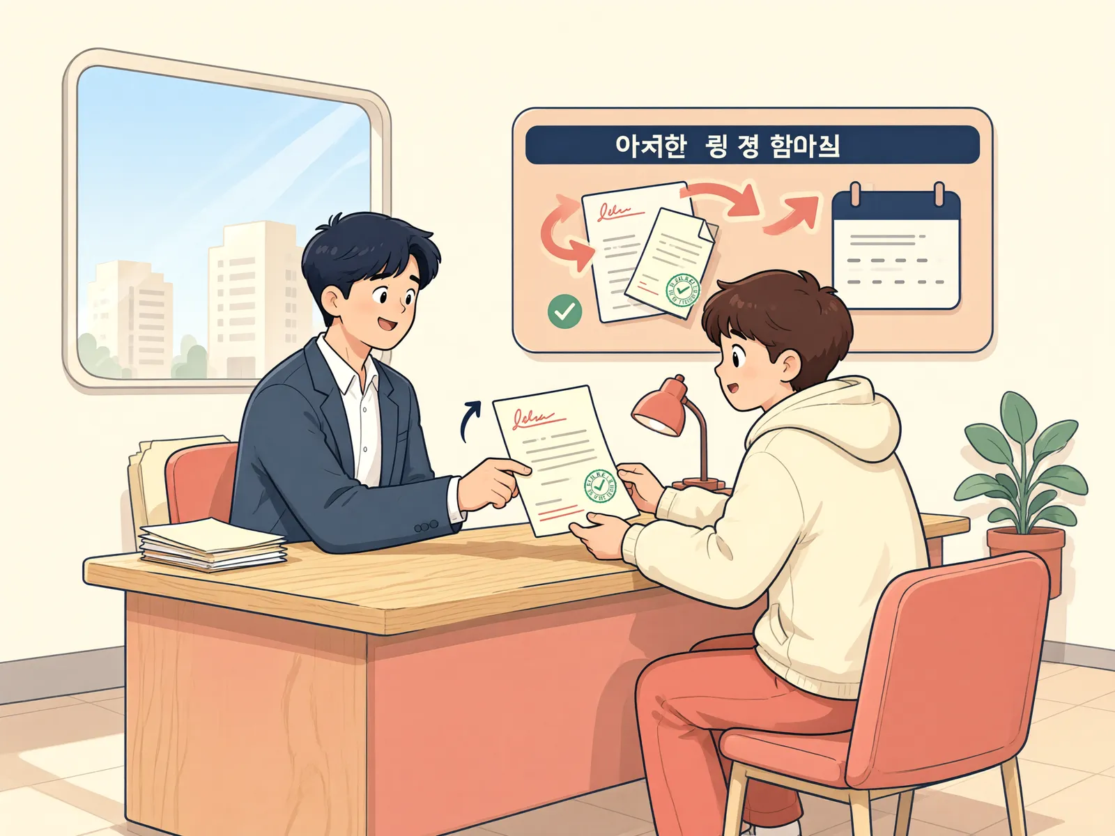 「5년 넘긴 상가 임대차, 집주인이 말이 없었다면?」 상황을 그린 삽화