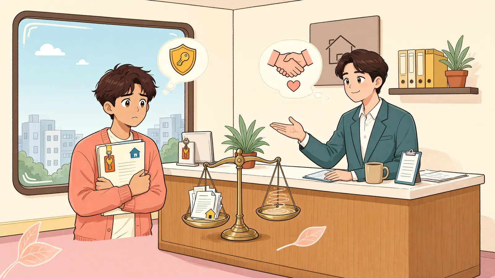 「담보 잡힌 건물에 뒤늦게 들어간 채권자, 유치권을 주장할 수 있을까」 상황을 그린 삽화