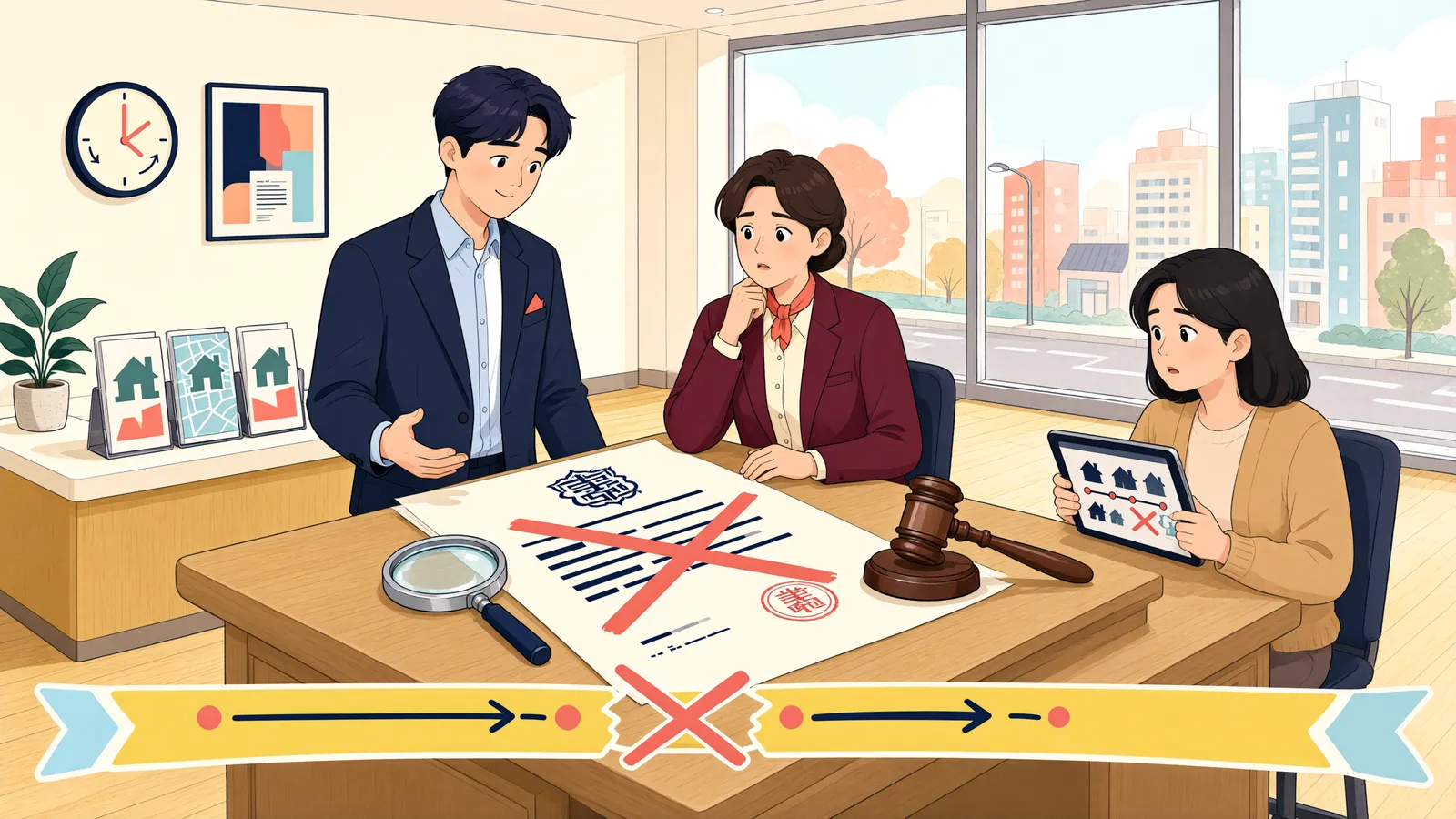 「가압류를 풀어준 뒤, 시효도 다시 흐를까」 상황을 그린 삽화