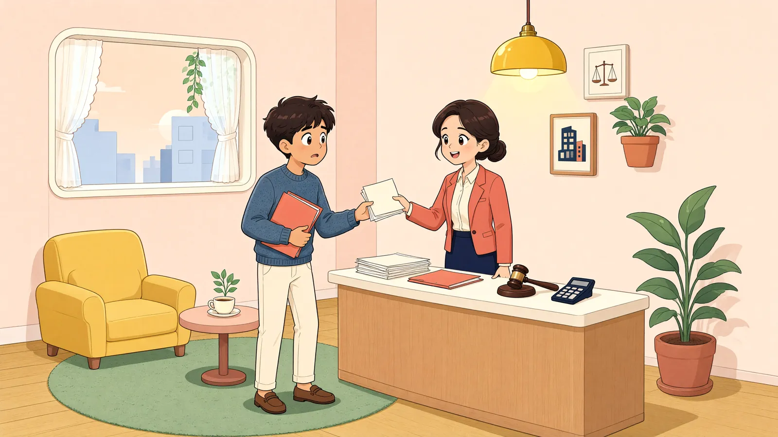「갚은 돈인데 통장이 묶였다면, 어디에 이의를 제기할까」 상황을 그린 삽화
