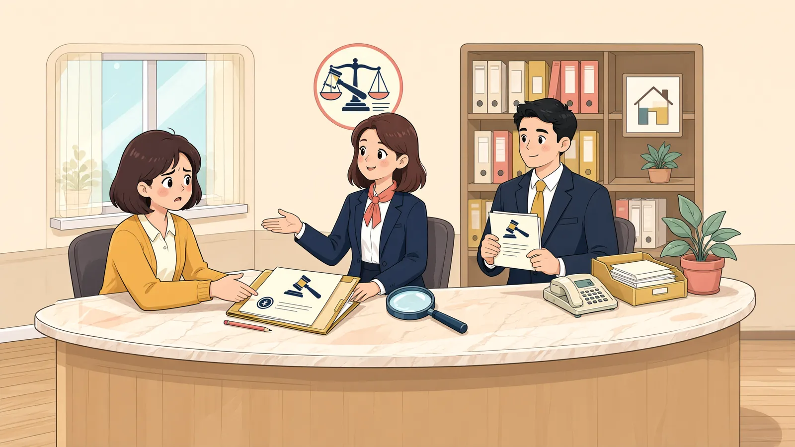 「경매대금이 집행비용에도 못 미쳤다면, 다음 절차는?」 상황을 그린 삽화