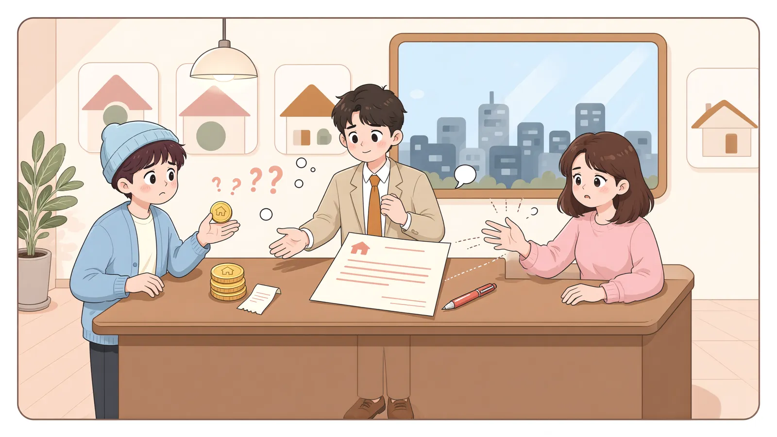 「중도금을 낸 매수인, 계약금을 포기하고도 해제할 수 있을까?」 상황을 그린 삽화
