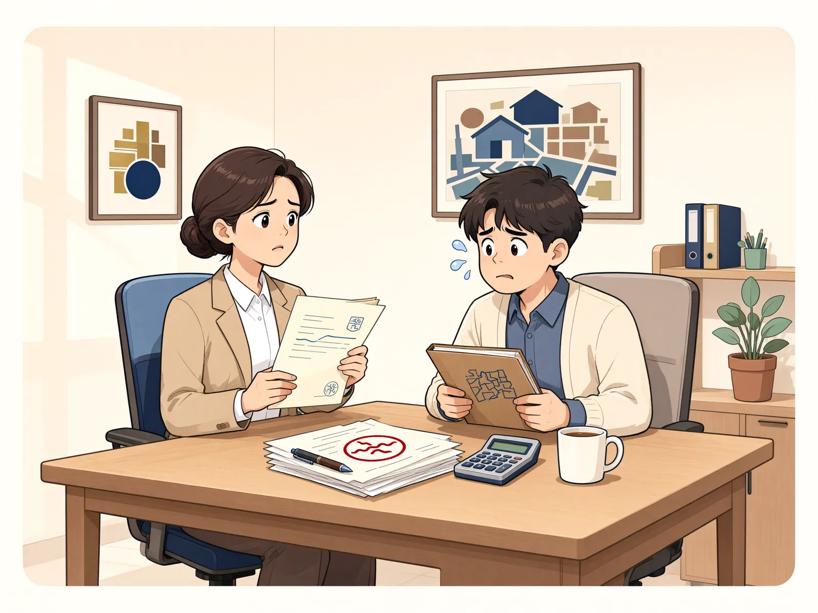 「특정 채권자에게 보증금채권을 넘겼다면, 개인회생 신청은 기각될까?」 상황을 그린 삽화
