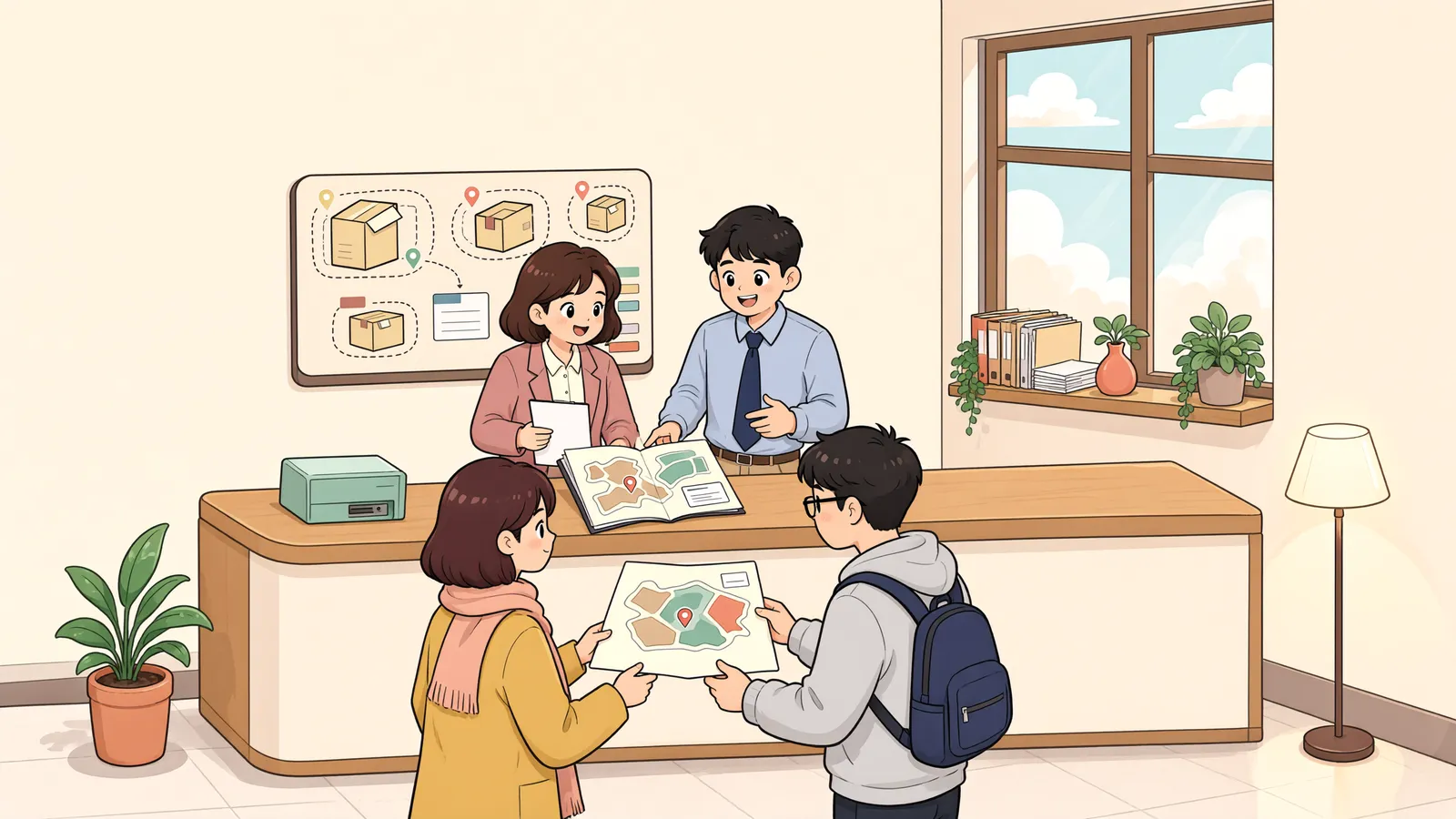 「무허가 작업장, 새 땅주인이 철거를 요구한다면」 상황을 그린 삽화