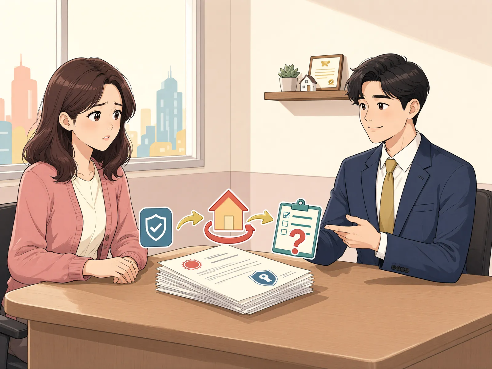 「별도로 소유권을 넘겨받았는데, 먼저 해둔 가등기는 살아 있을까?」 상황을 그린 삽화