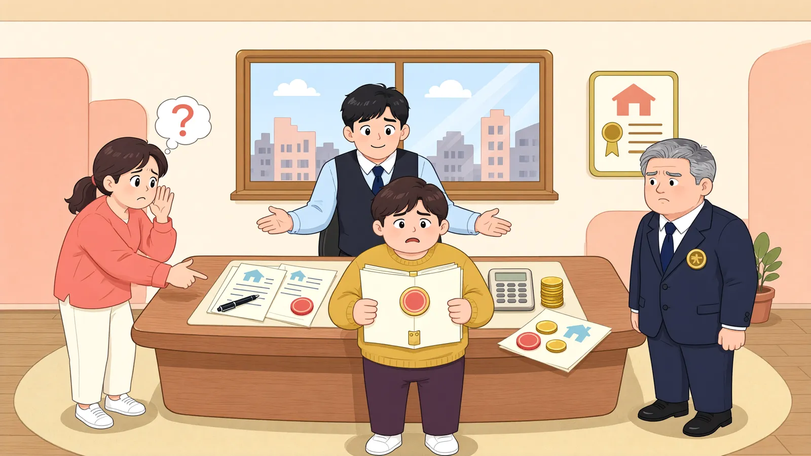 「한정승인 상속재산, 상속인의 세금이 먼저일까?」 상황을 그린 삽화