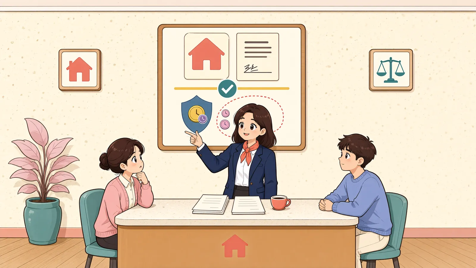 「근저당권 확정 뒤 불어난 이자, 담보에서 빠질까?」 상황을 그린 삽화