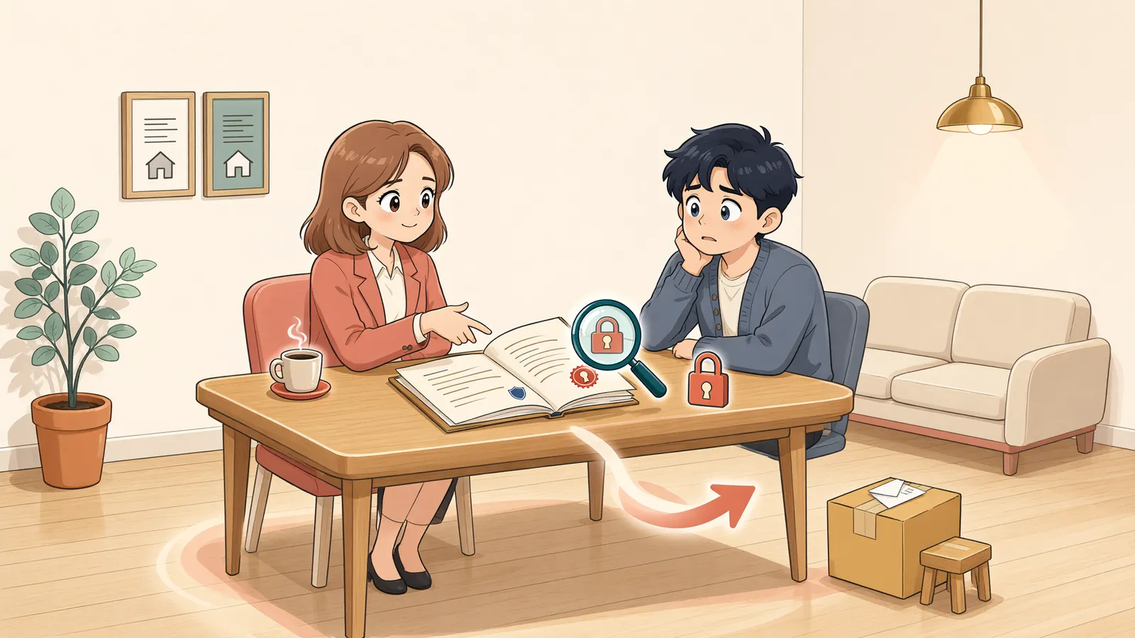 「가압류 뒤, 경매 전 점유를 넘기면 유치권을 주장할 수 있을까?」 상황을 그린 삽화