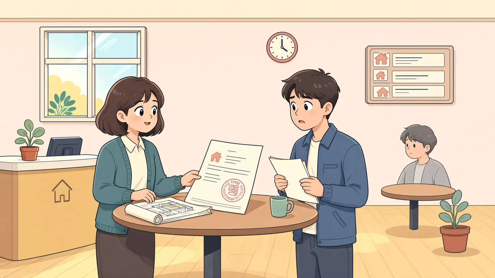 「임차인이 아닌 사람 이름으로 설정한 전세권, 경매에서 인정될까?」 상황을 그린 삽화