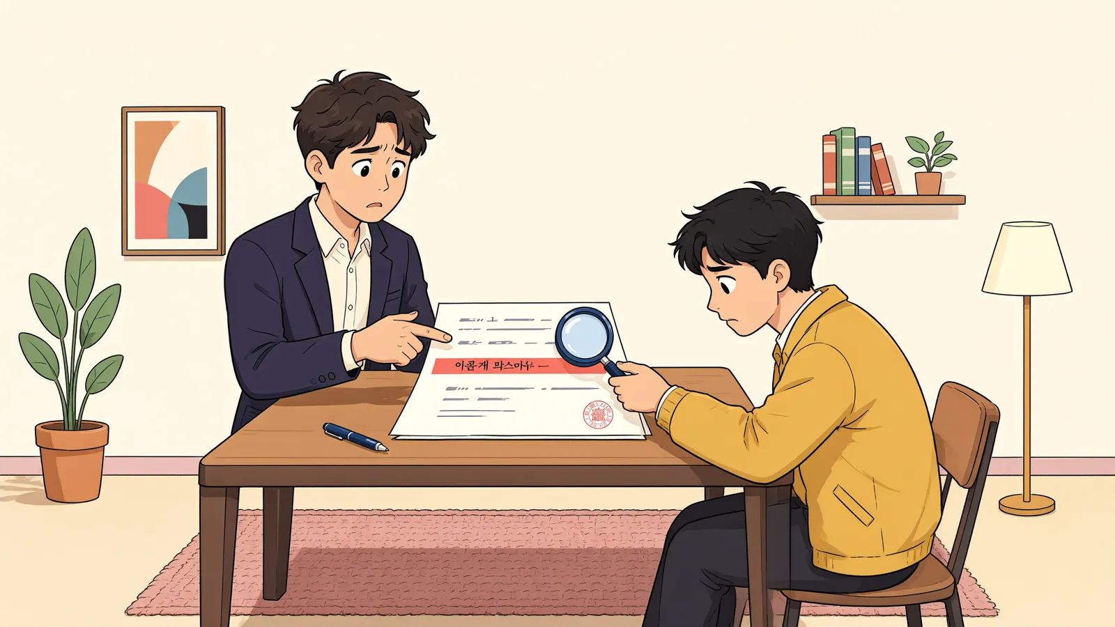 「“계약 끝나면 무조건 나가라”는 특약, 그대로 따라야 할까」 상황을 그린 삽화