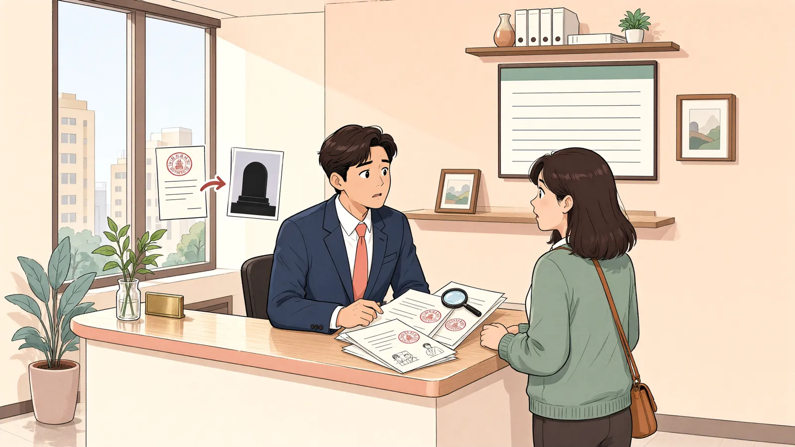 「제3채무자가 이미 사망했다면, 압류명령은 무효일까?」 상황을 그린 삽화