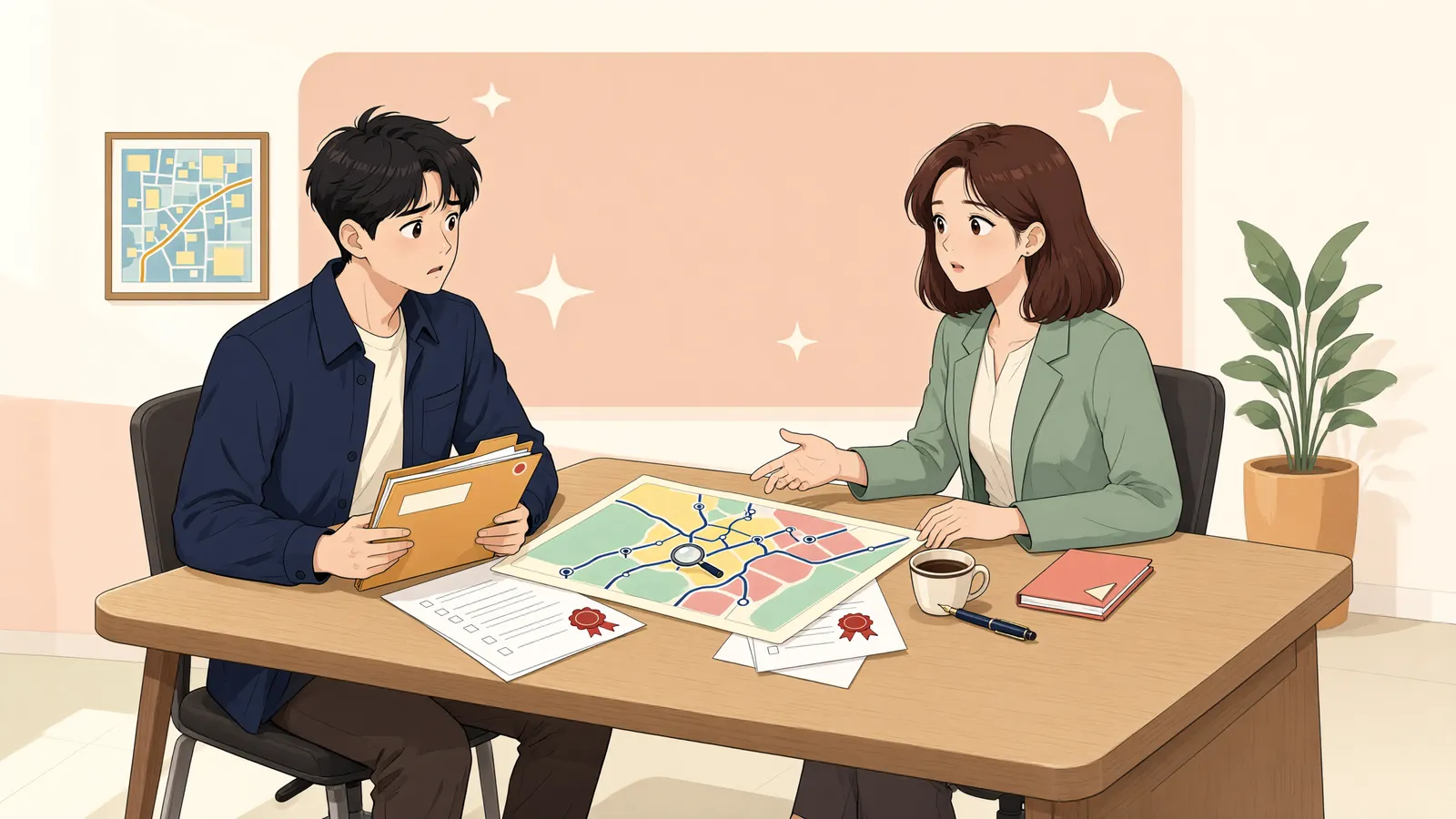 「도시계획시설 해제 거부, 바로 취소소송을 낼 수 있을까」 상황을 그린 삽화