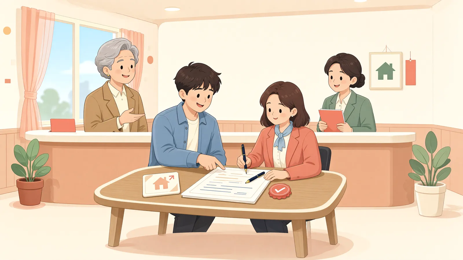 「임차권을 넘겼는데, 새 임차인도 우선변제를 받을 수 있을까」 상황을 그린 삽화