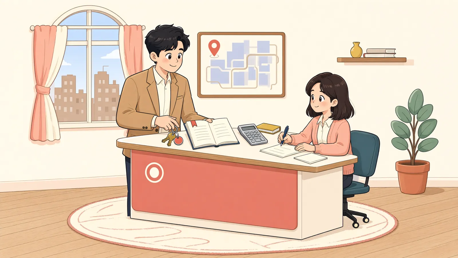 「등기 없는 집, 임대차보호법 밖일까?」 상황을 그린 삽화